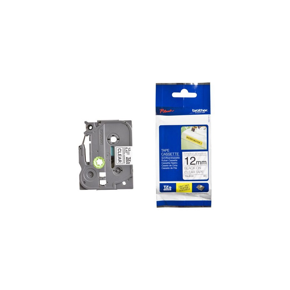 Brother Tape BROTHER TZES131 12mm svart på klar