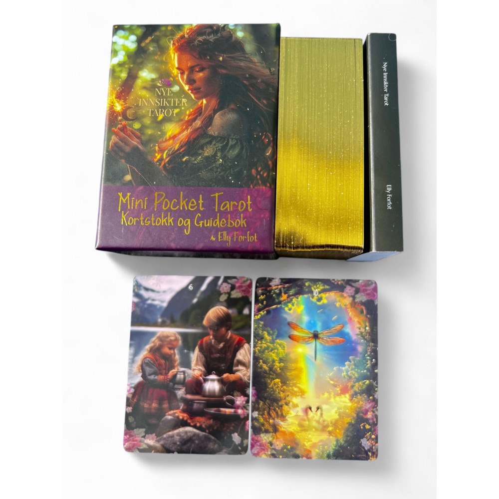 Elly Forfot Mini Pocket Tarot- kortstokk & guidebok (Norsk)