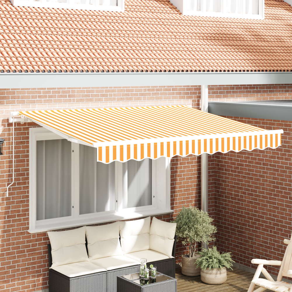 vidaXL Utfällbar markis Gul 300 x 200 cm tyg