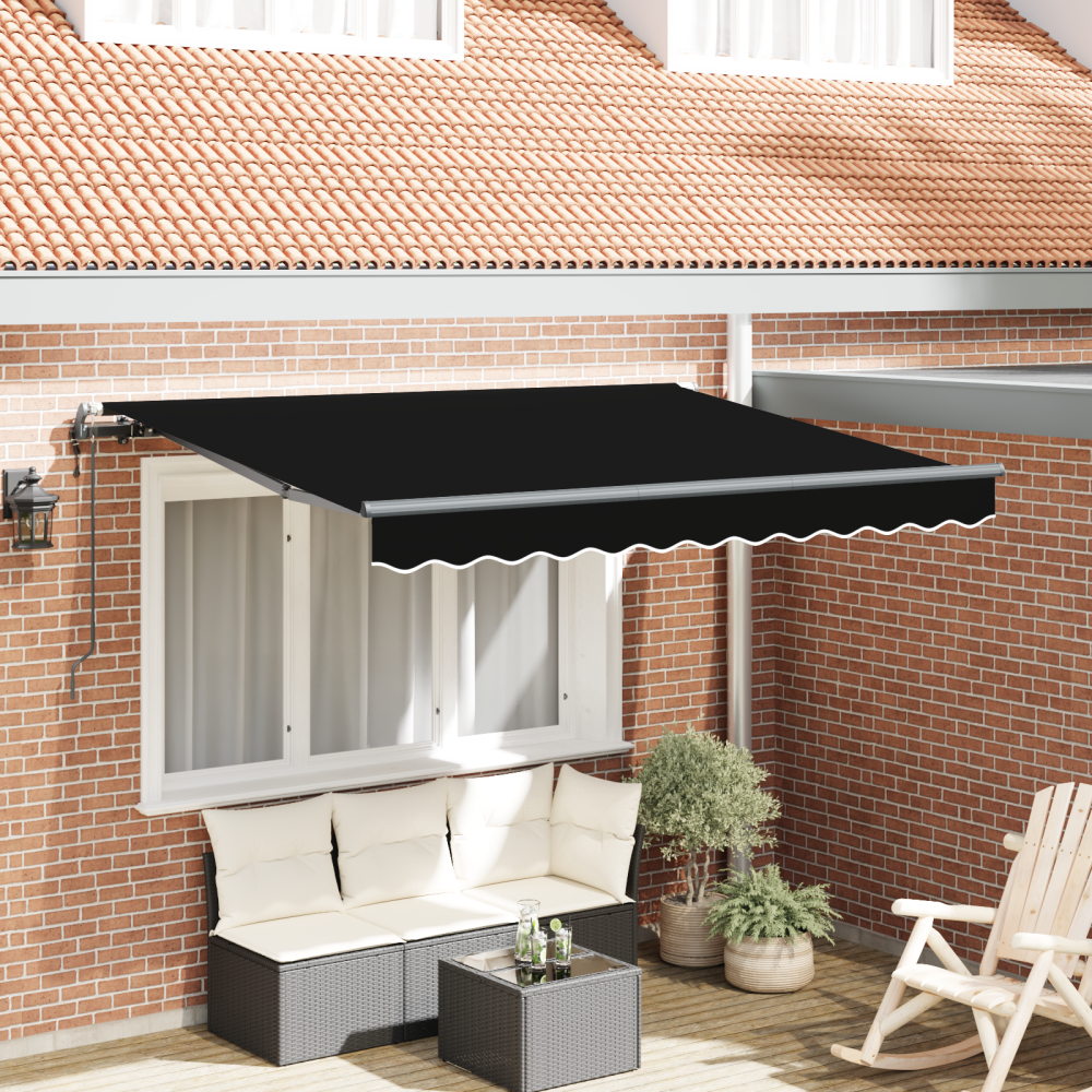 vidaXL Automatiserad Utdragbar Markis Svart 300x200 cm