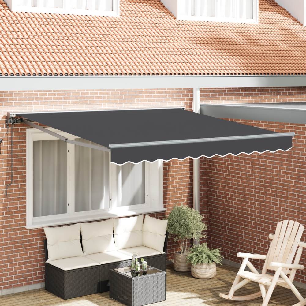 vidaXL Automatisk Utdragbar Markis Antracit 300x250 cm