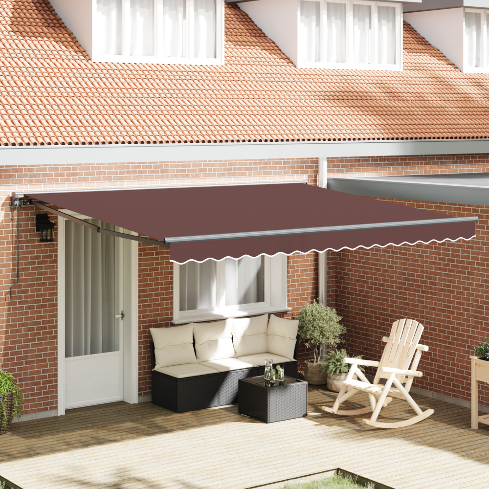 vidaXL Automatisk Utdragbar Markis Brun 400x300 cm