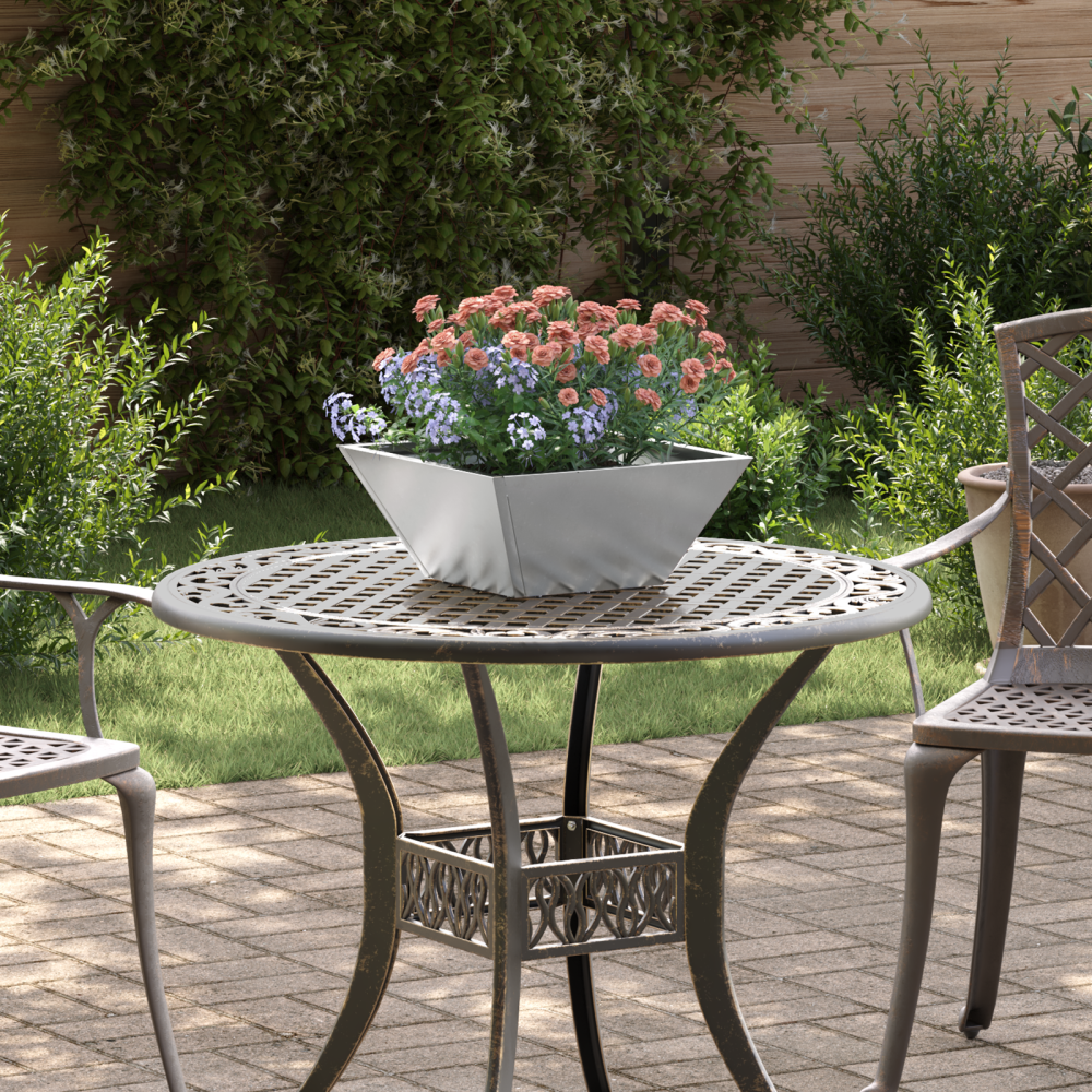 vidaXL Trädgårds Skål Planter 5 pcs Silver 35 x 35 x 15 cm