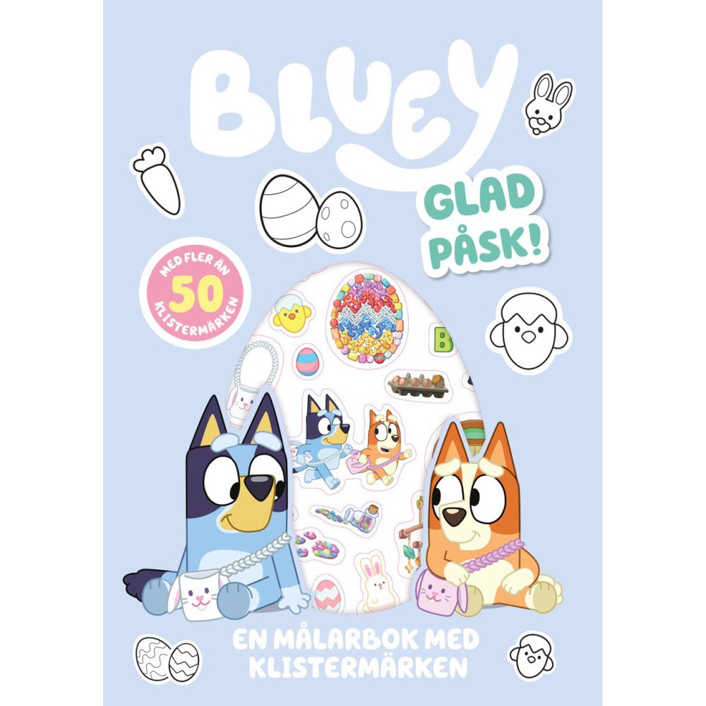 Bluey Glad påsk: En målarbok med klistermärken
