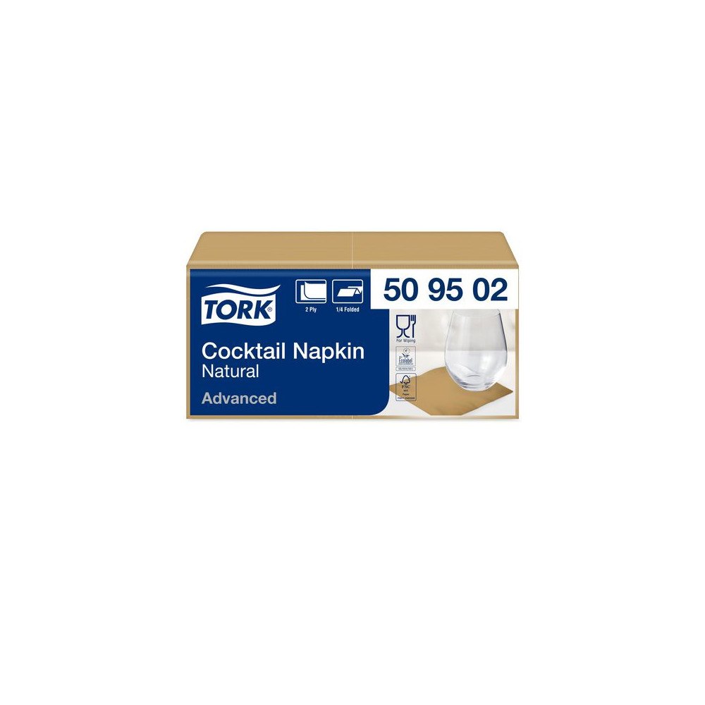 TORK Servett TORK Cocktail 2-lag natur 200/fp