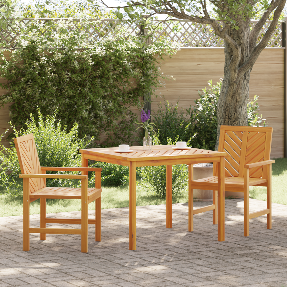 vidaXL Trädgårdsmöbelset 3 pcs Brun 90 x 90 x 74 cm massivt akacia