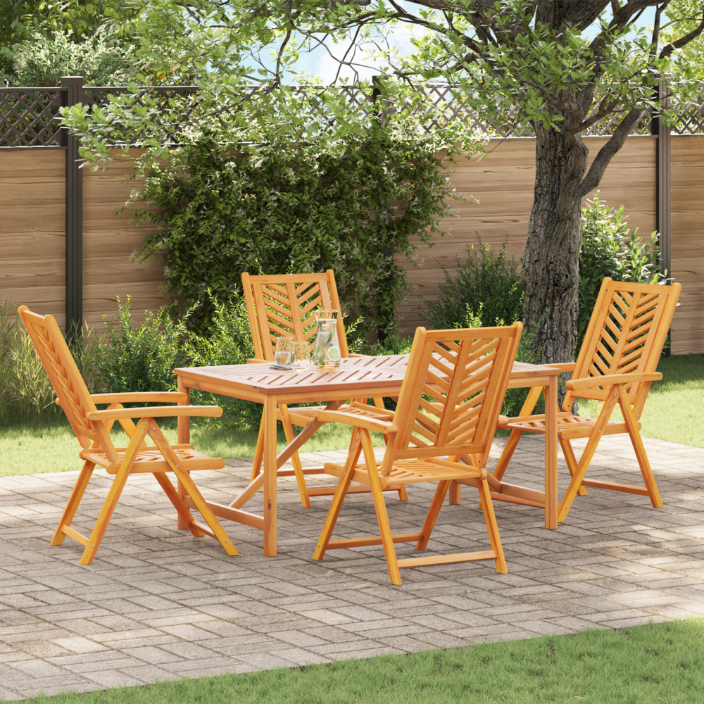 vidaXL Trädgårdsmöbelset 5 pcs Brun 150 x 90 x 74 cm massivt akacia