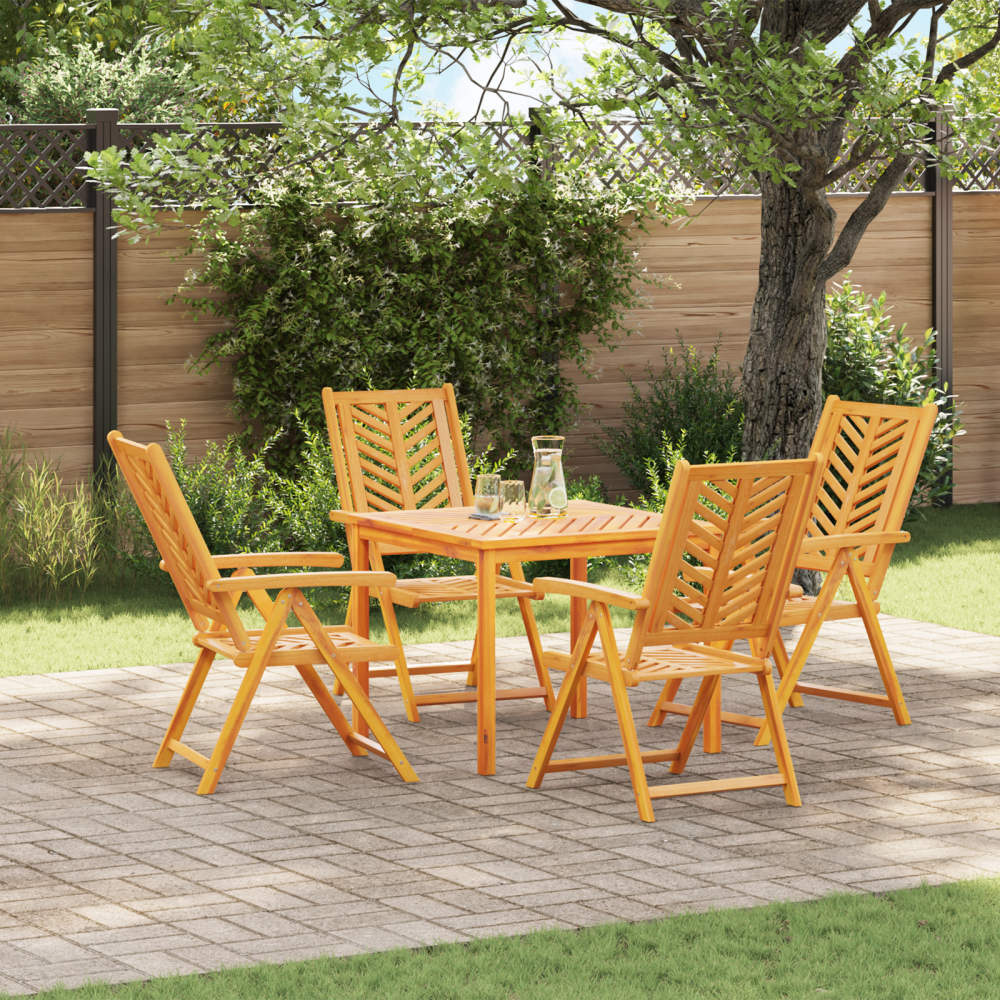 vidaXL Reclining Garden Chairs 4 pcs Massivt Akaciaträ
