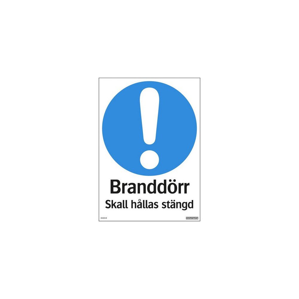 NO BRAND VENDOR (SE) Skylt Branddörr stängd 210x297mm