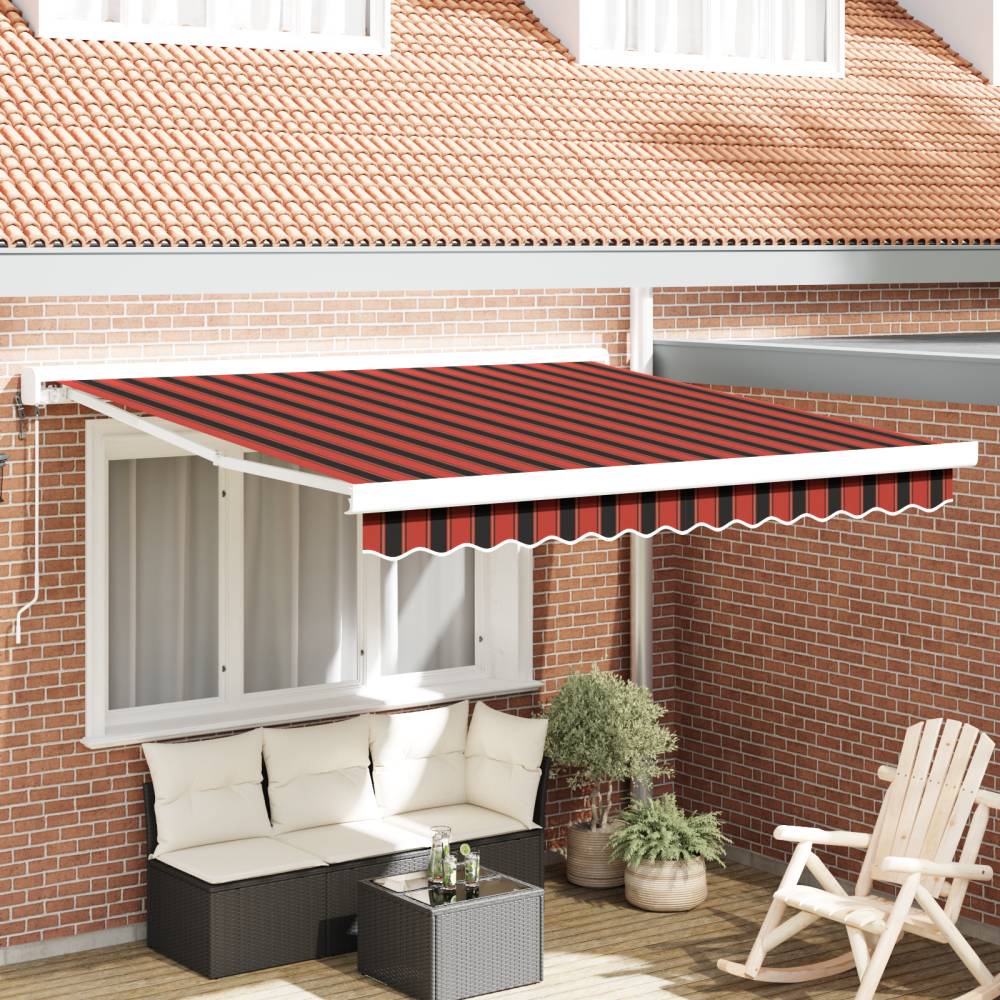 vidaXL Utfällbar markis orange och brun 300 x 250 cm Tyg, Metall