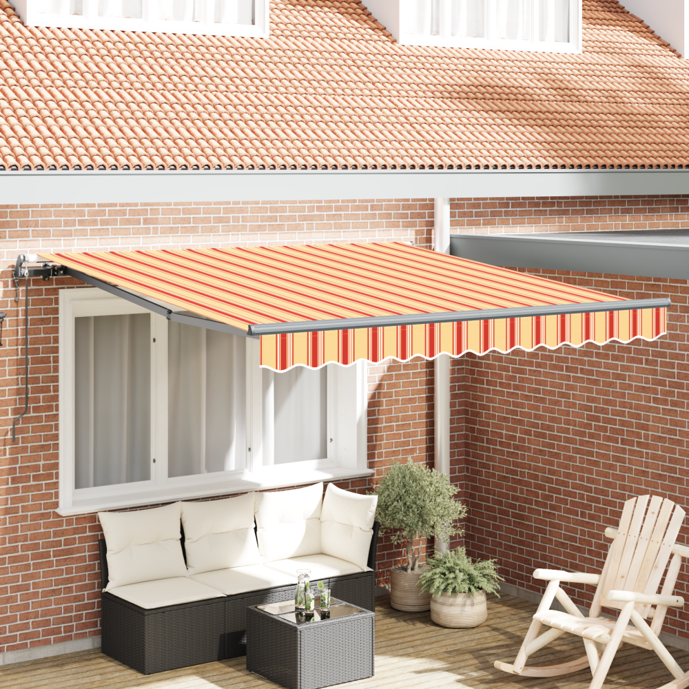 vidaXL Utfällbar markis gult och orange 300 x 250 cm tyg