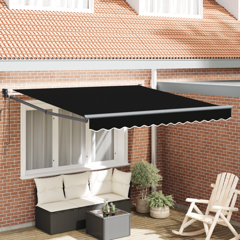 vidaXL Markis Svart 3 x 2,5 m Polyester och metall