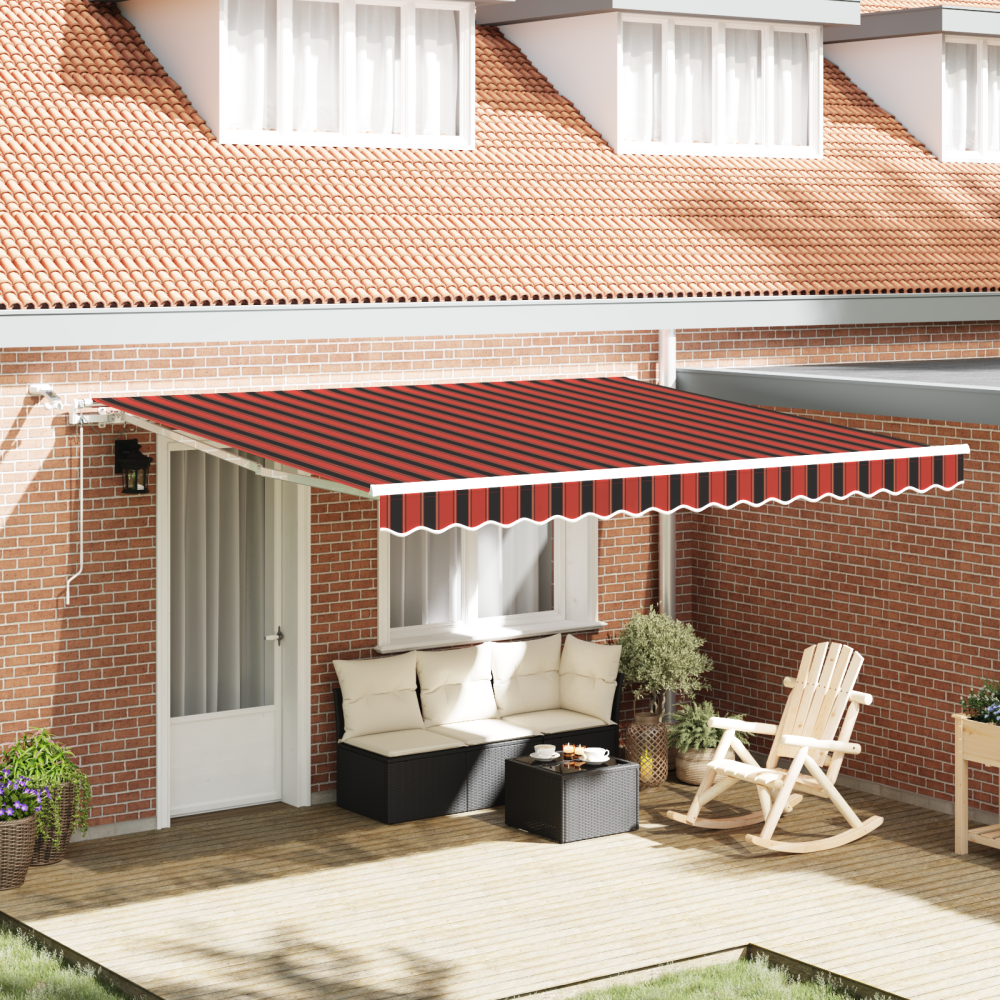 vidaXL Utfällbar markis Antracit 350 x 250 cm Tyg, Metall