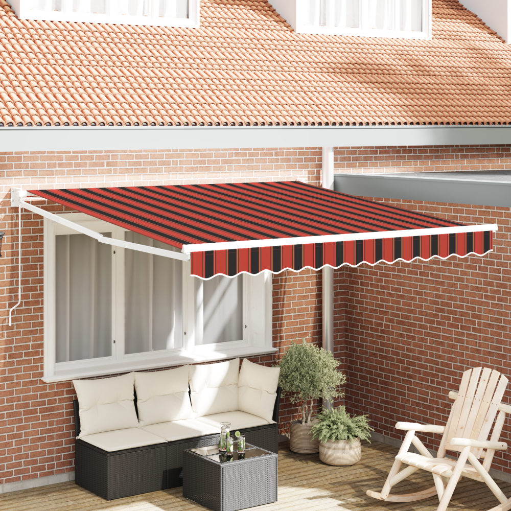 vidaXL Markis Striped orange och brun 3,5 x 2,5 m Polyester och metall