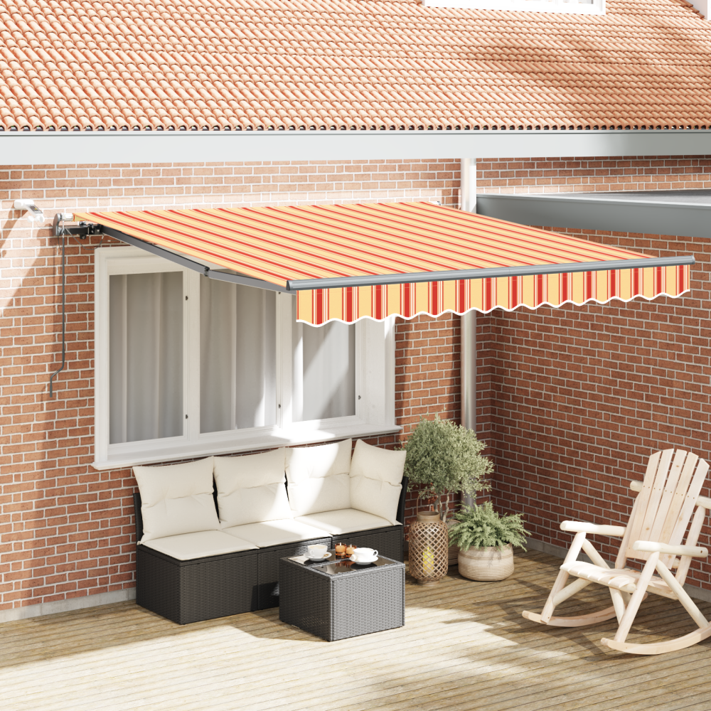 vidaXL Markis tyg med Gul och Orange 350 x 250 cm Polyester