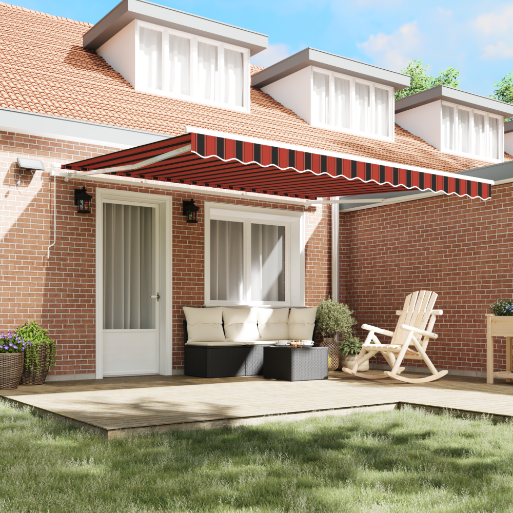 vidaXL Utfällbar markis with 400 × 300 cm orange och brun