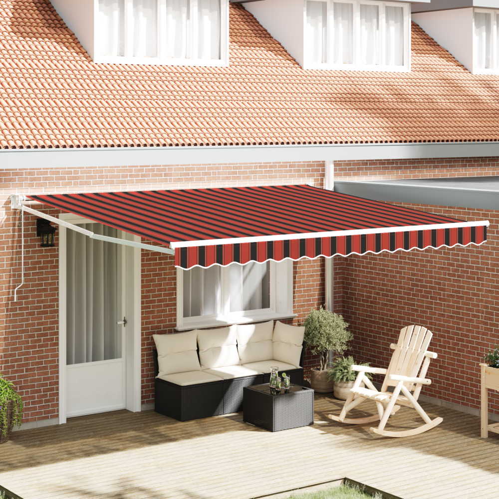 vidaXL Utfällbar markis orange och brun 400 × 300 cm Polyester