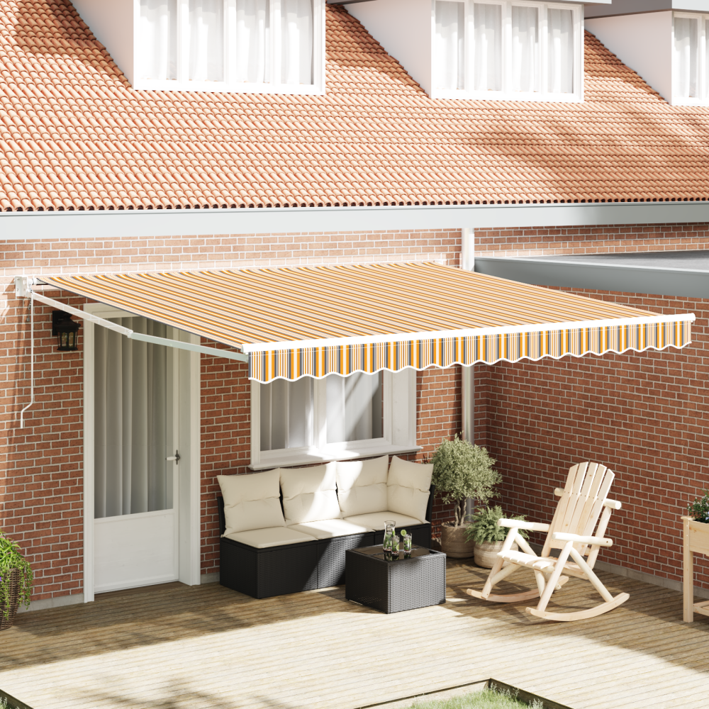 vidaXL Automatisk Hopfällbar Markis Multicolor Rand 400x300 cm