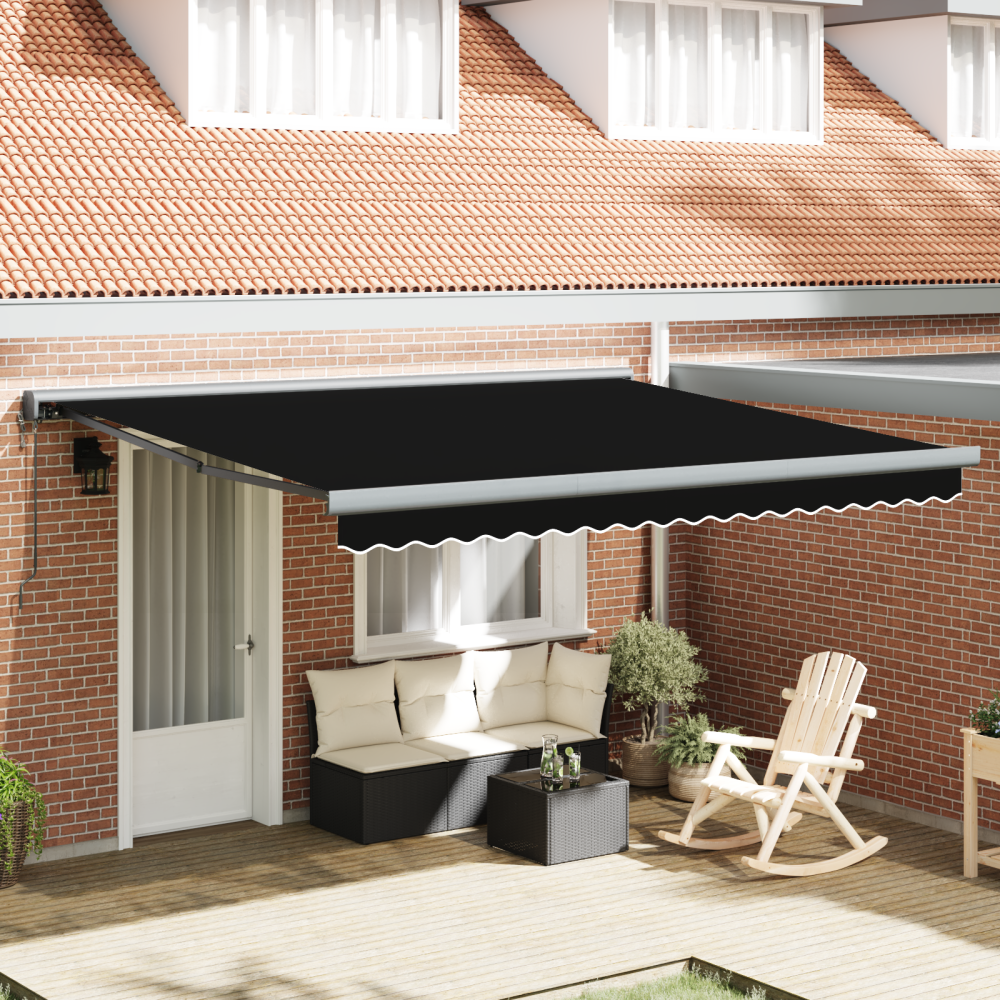 vidaXL Automatisk utdragbar markis svart 400x300 cm