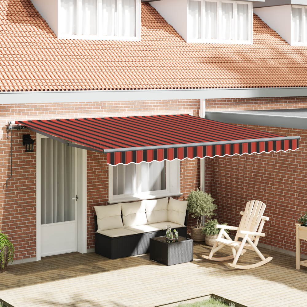 vidaXL Automatisk Utdragbar Markis Orange och Brun 400x350 cm