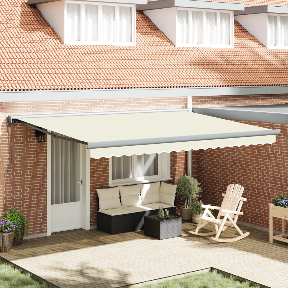 vidaXL Automatisk Utdragbar Markis Grädde 450x300 cm