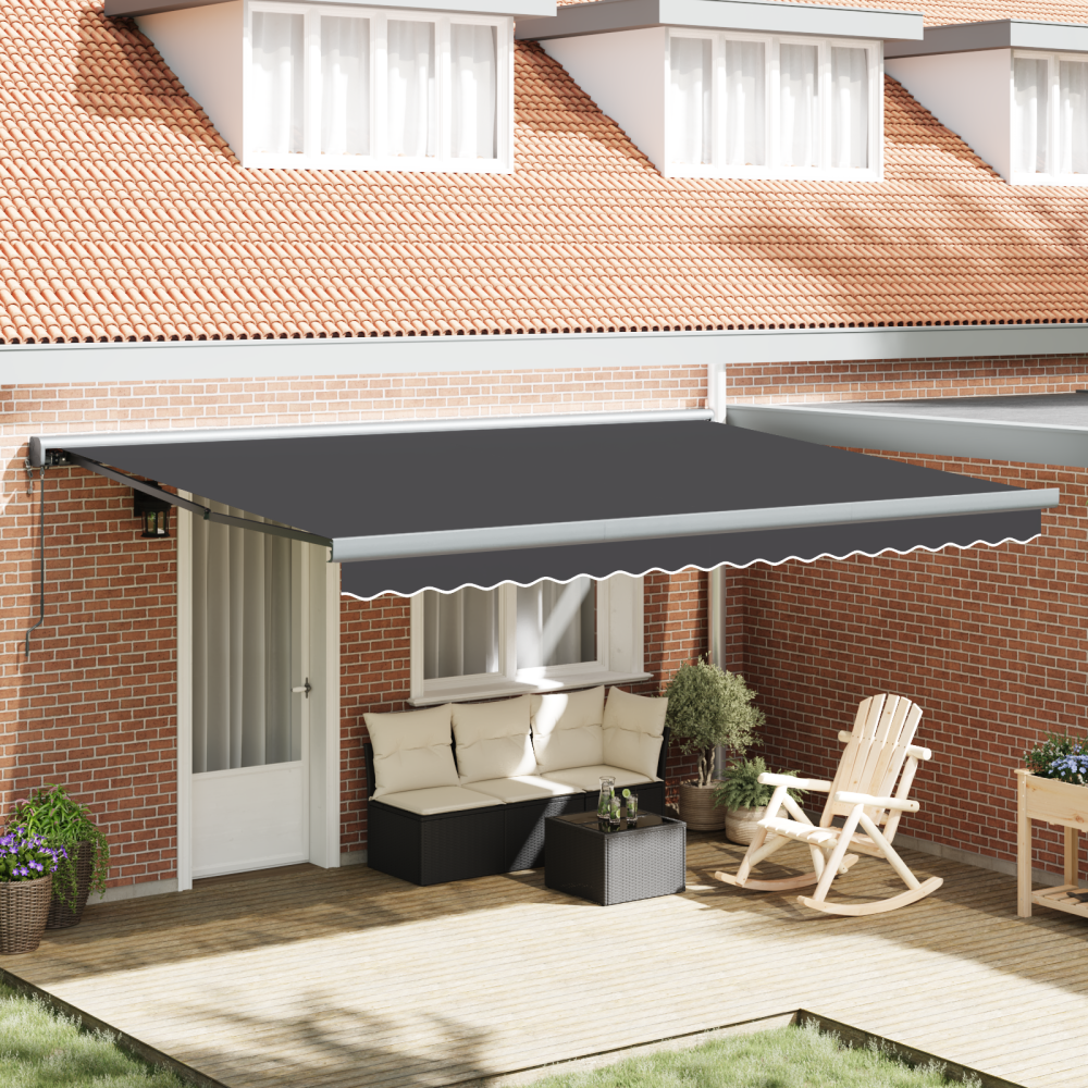 vidaXL Automatisk utdragbar markis antracit 450x300 cm