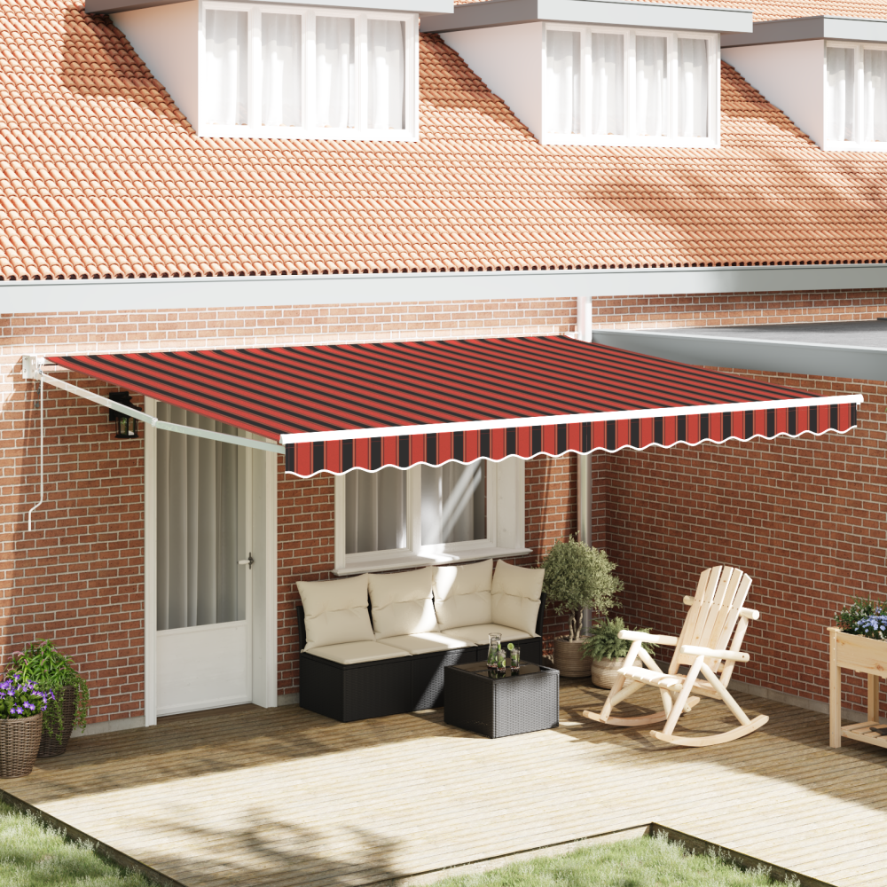 vidaXL Automatisk Utdragbar Markis Orange och Brun 450x300 cm