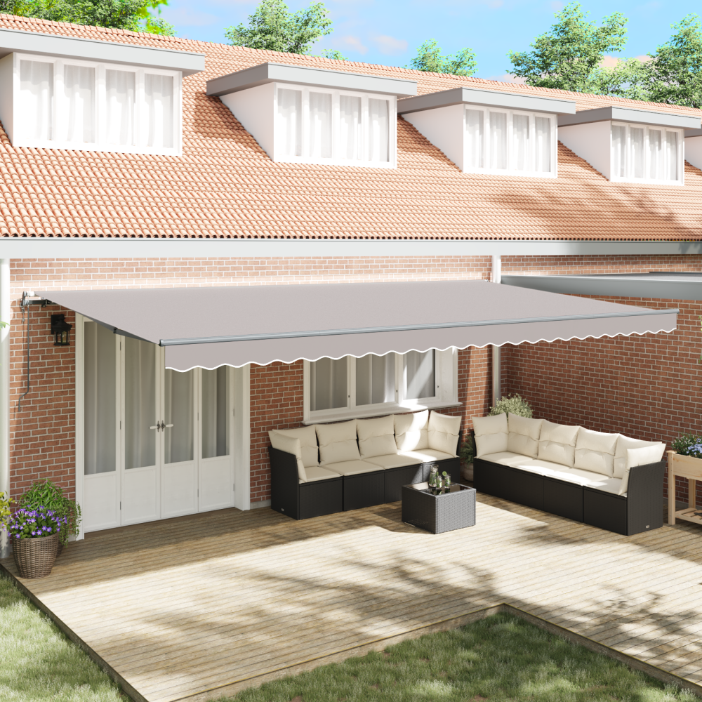 vidaXL Automatisk Utdragbar Markis Ljusgrå 600x350 cm
