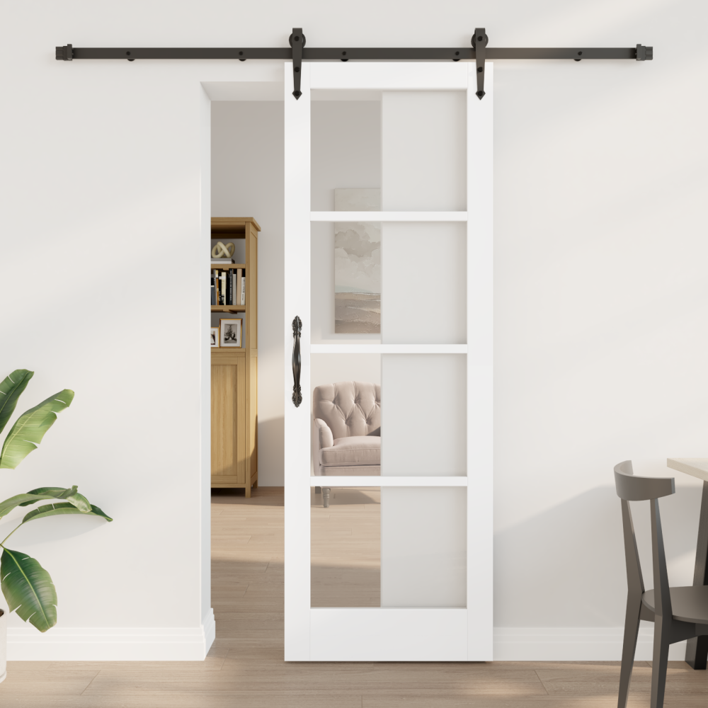 vidaXL Skjutdörr med Beslag Set 'ORKDAL'Vit 73.5x211 cm