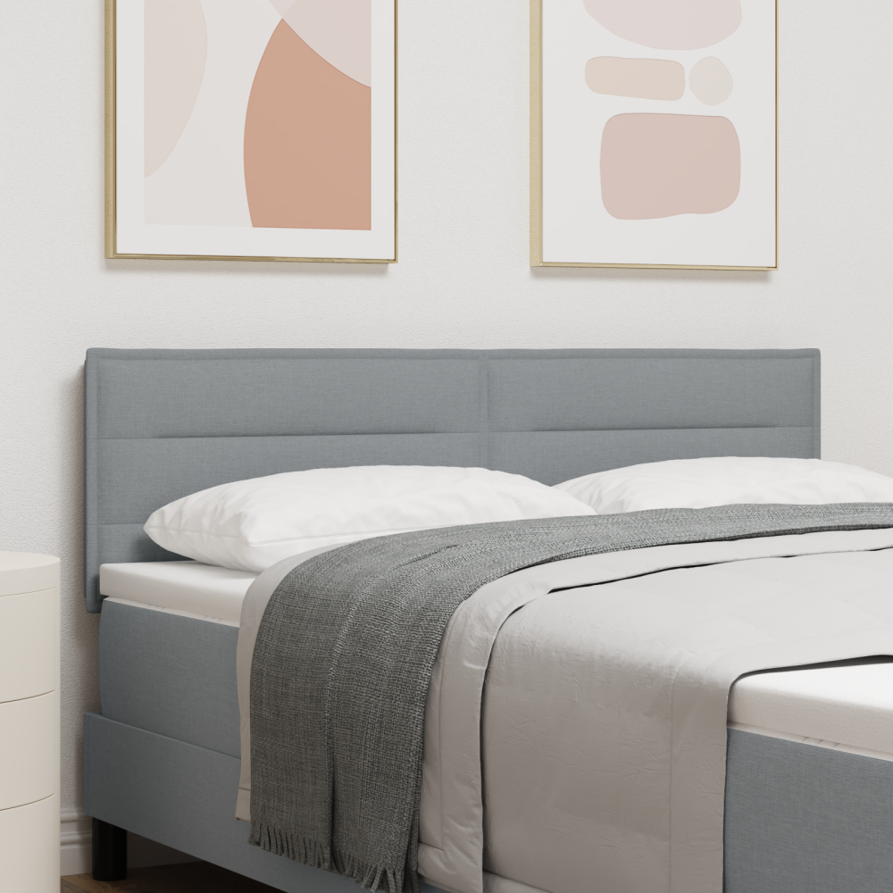 vidaXL LED huvuddyna med LED -remsljus Väggmonterad Ljusgrå 160 cm tyg