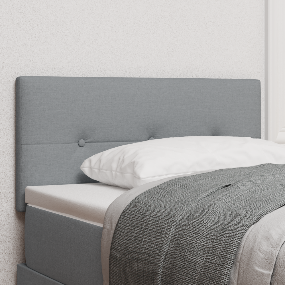 vidaXL LED Sänggavel med knappar ljusgrå 80 cm tyg
