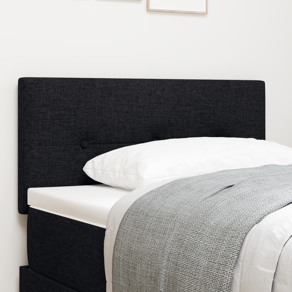 vidaXL LED-sänggavel med LED -remsljus med huvudgavel Svart 80 cm tyg