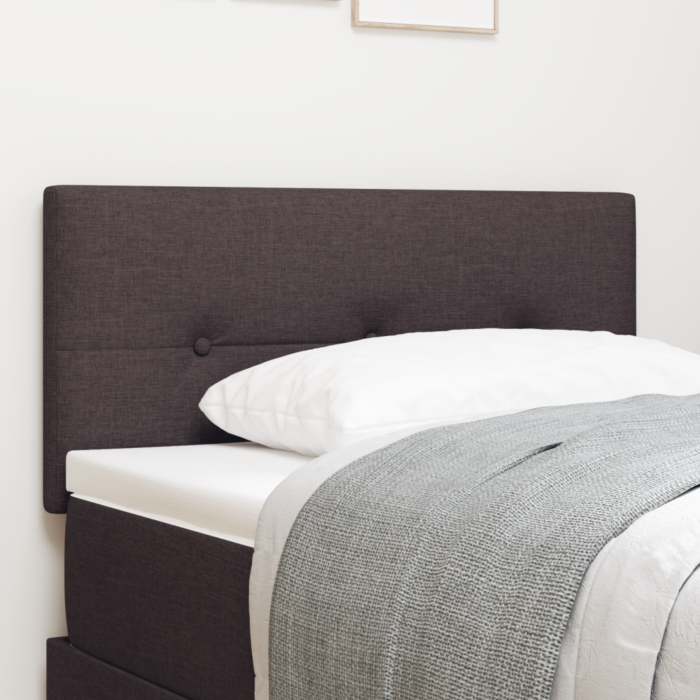 vidaXL LED Sänggavel med knappar mörkbrun 80 cm tyg