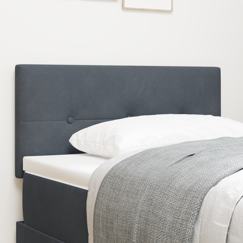 vidaXL LED Sänggavel med knappar mörkgrå 80 cm sammet