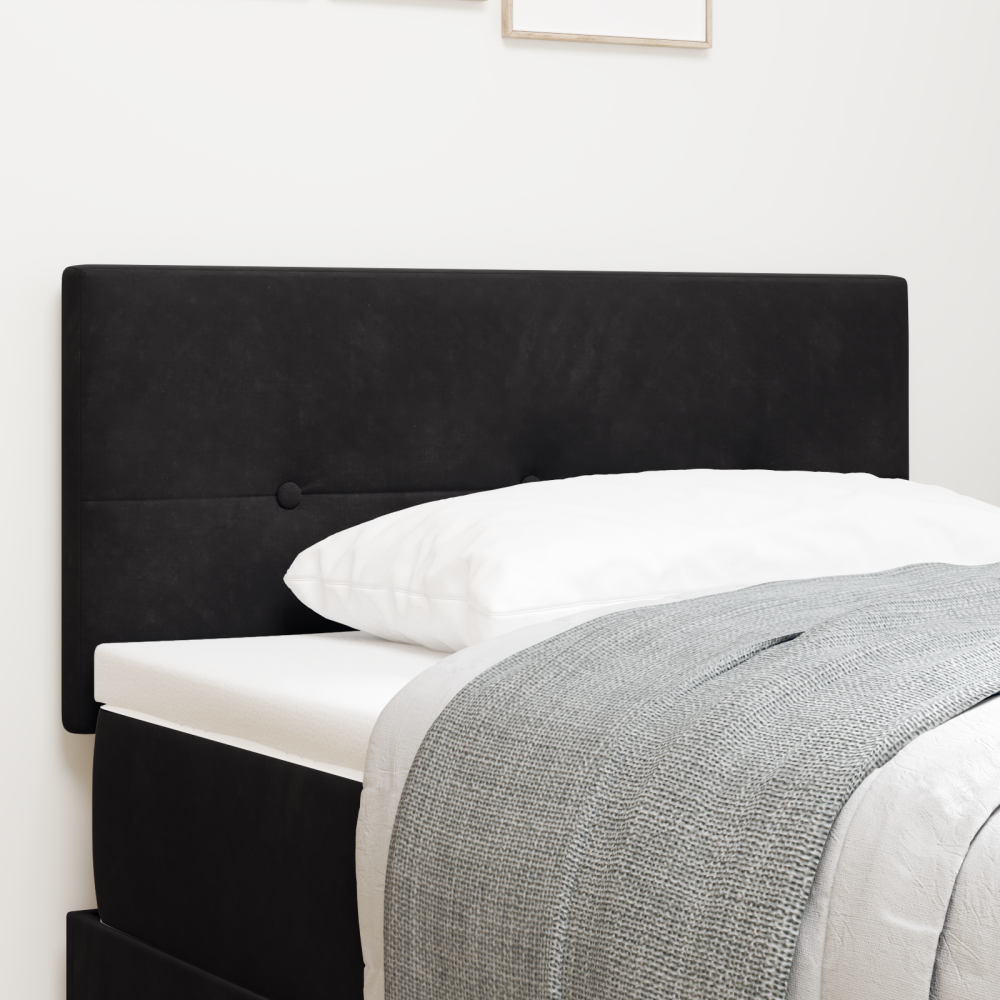 vidaXL Huvudgavel med LED -remsljus med huvudgavel Svart 100 cm Sammet