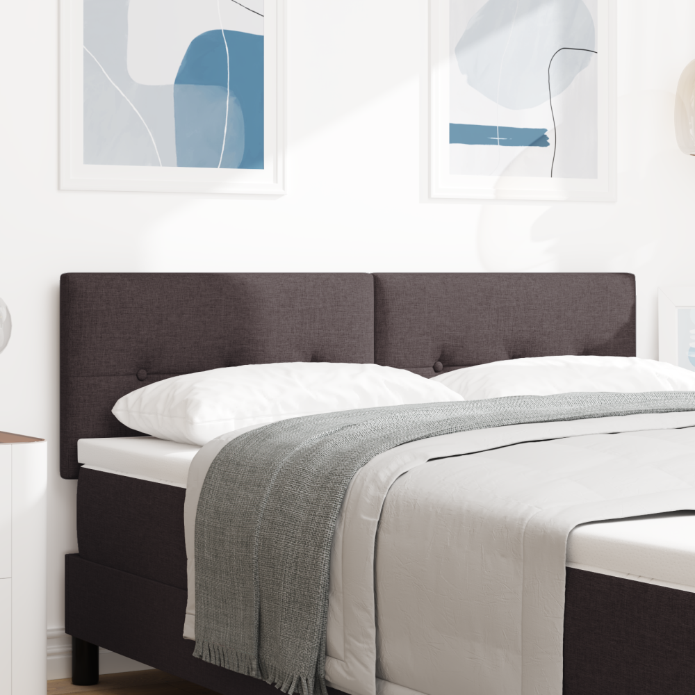 vidaXL LED Sänggavel med knappar mörkbrun 72 cm tyg