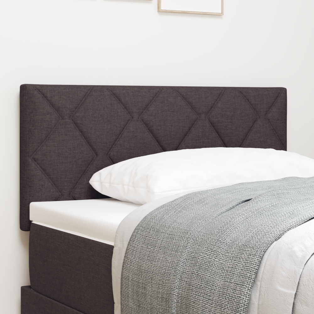vidaXL LED Huvudgavel Diamantblockdesign Mörkbrun 90 cm Tyg