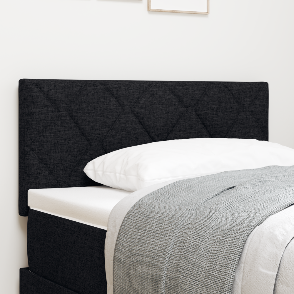 vidaXL LED sänggavel diamantblockdesign svart 100 cm tyg