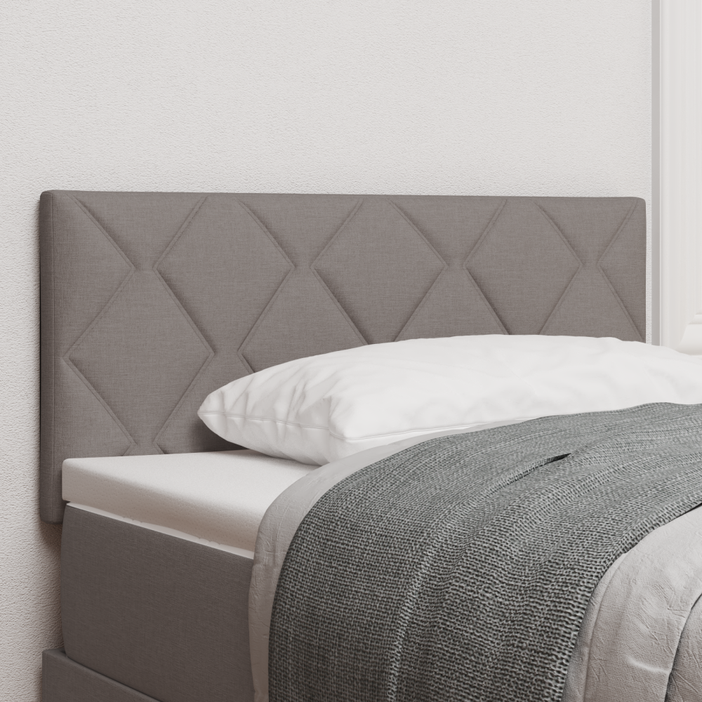 vidaXL LED Huvudgärd Diamantblock Design Taupe 100 cm Tyg
