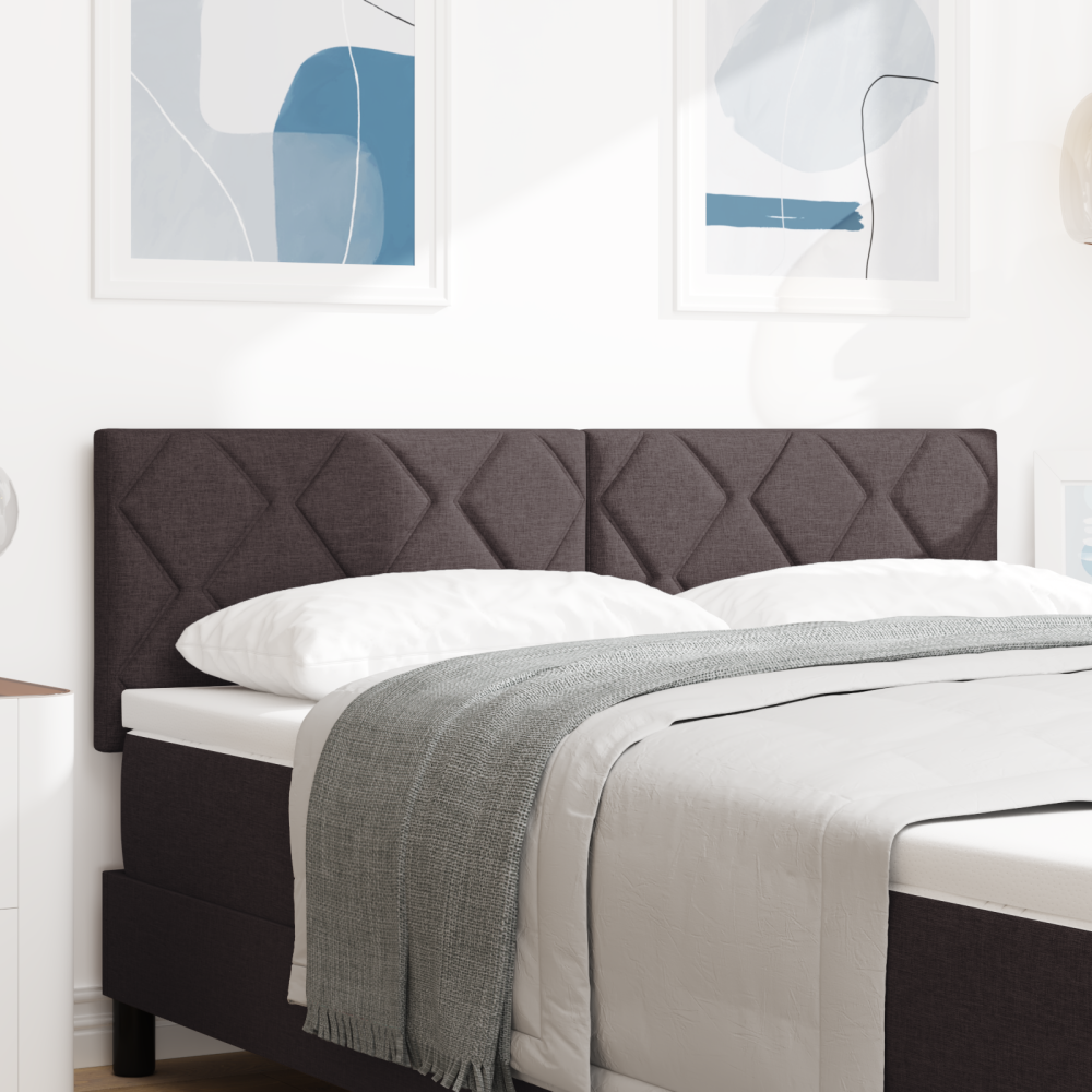 vidaXL Huvudgavel med LED -remsljus med huvudgavel Brun 144 cm tyg