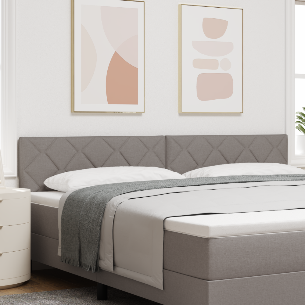 vidaXL Huvudgavel med LED -remsljus med huvudgavel Taupe 200 cm tyg