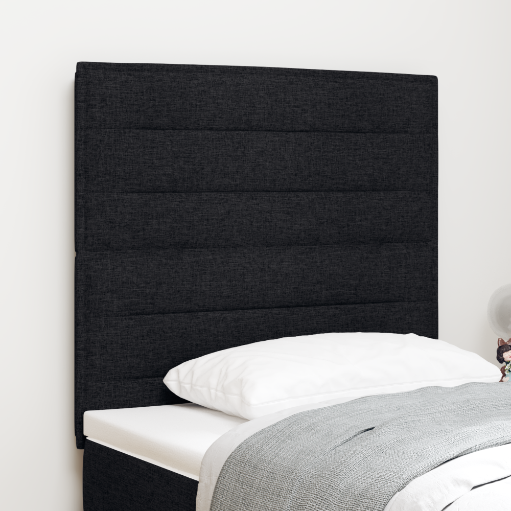 vidaXL LED Sänggavel Linjdesign Svart 80 cm Tyg