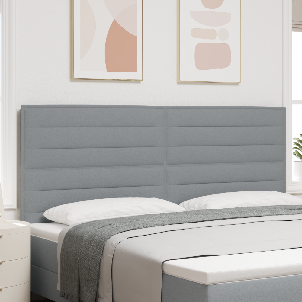 vidaXL LED Huvudgavel Linje Design Ljusgrå 200 cm Tyg