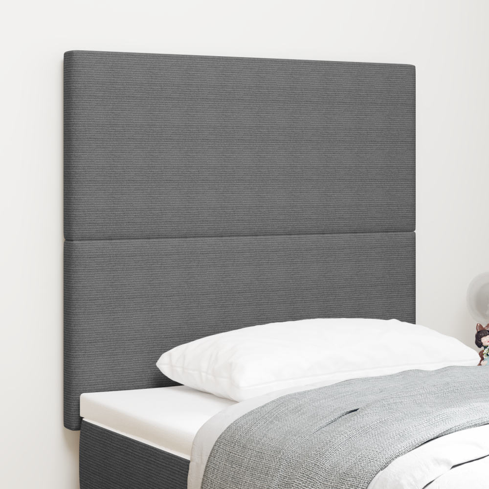 vidaXL Sänggavel med LED-lampor ljusgrå 80 cm manchestertyg