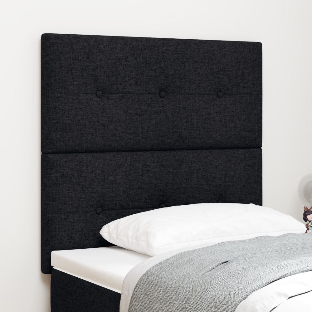vidaXL LED Huvudgavel Svart 90 cm Tyg