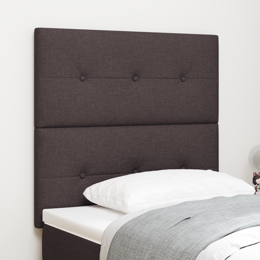 vidaXL LED sänggavel Mörkbrun 100 cm Tyg