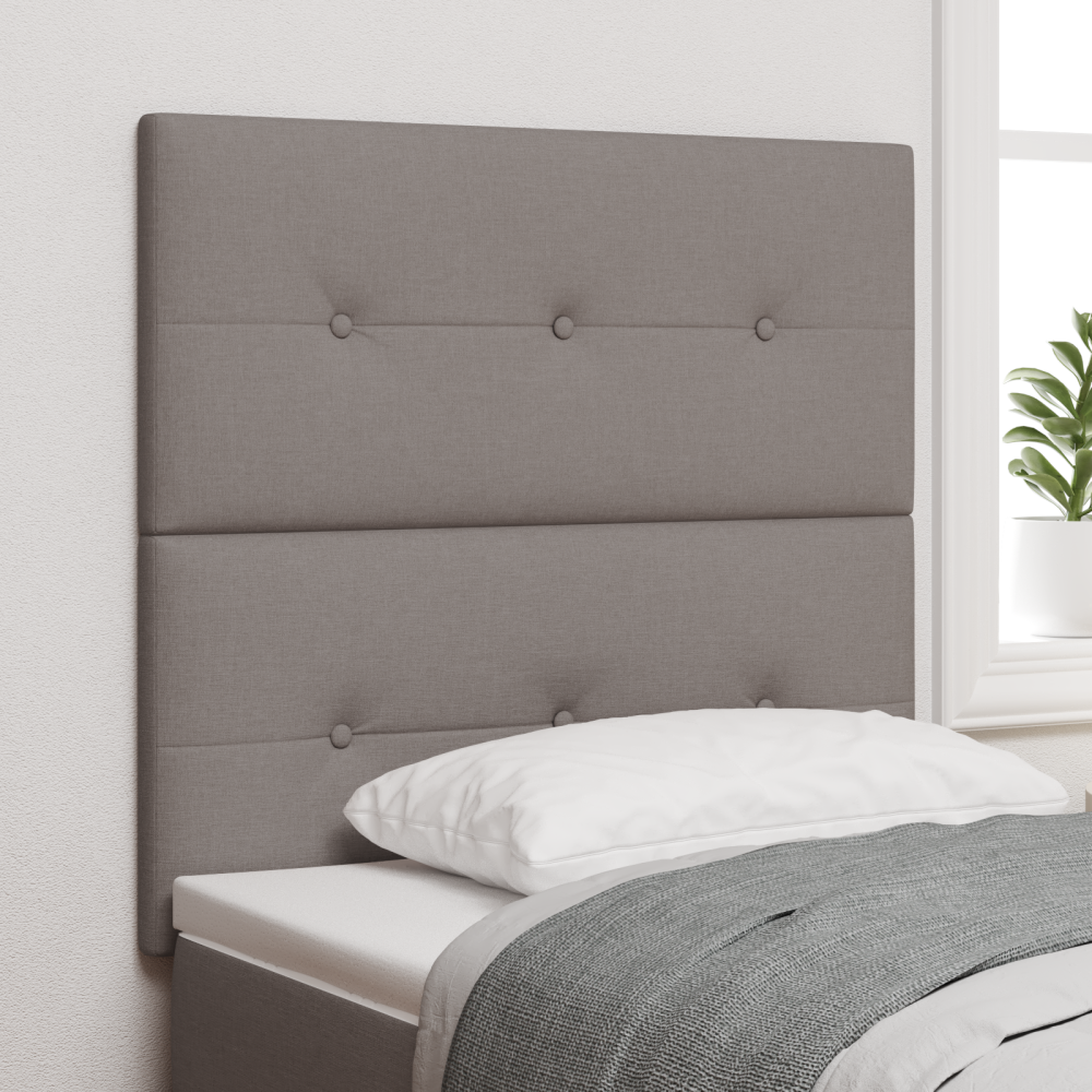 vidaXL LED Huvudgavel Taupe 100 cm Tyg