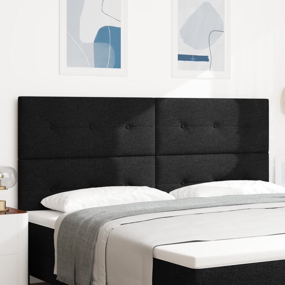 vidaXL LED Huvudgavel Svart 100 cm Tyg