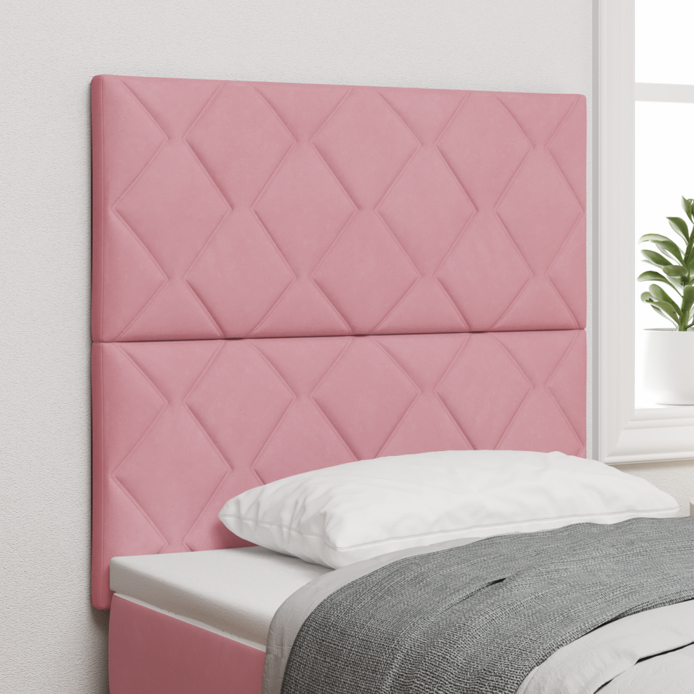 vidaXL LED Huvudgavel med diamantblockdesign i rosa, 90 cm