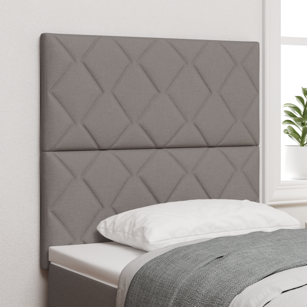 vidaXL Huvudgavel med LED -remsljus med huvudgavel Taupe 100 cm tyg